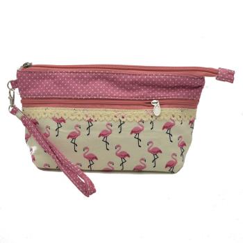 Handtasche Patchwork Kosmetiktasche rose Flamingo